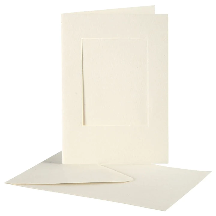 Card with Mat (Passe-Partout) and Envelope A6, Set of 10