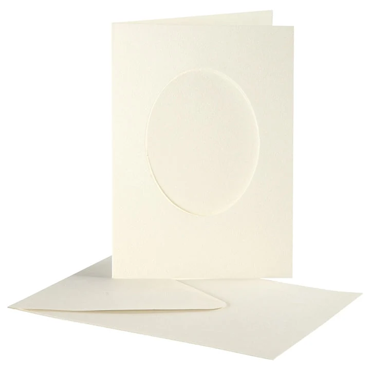 Card with Mat (Passe-Partout) and Envelope A6, Set of 10