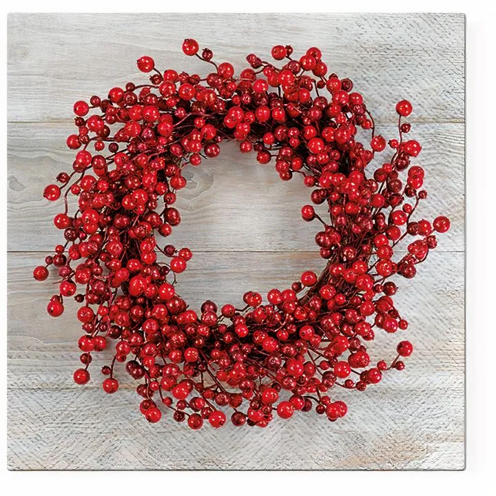 Red Advent Wreath Decoupage Napkins - 1 pc