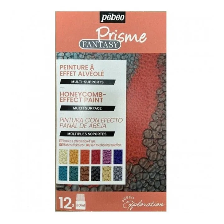 Pebeo Prisme Fantasy Effect Paint Set, 12 x 20 ml