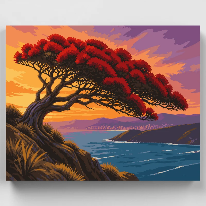 Windswept Pohutukawa - Paint by Numbers Kit