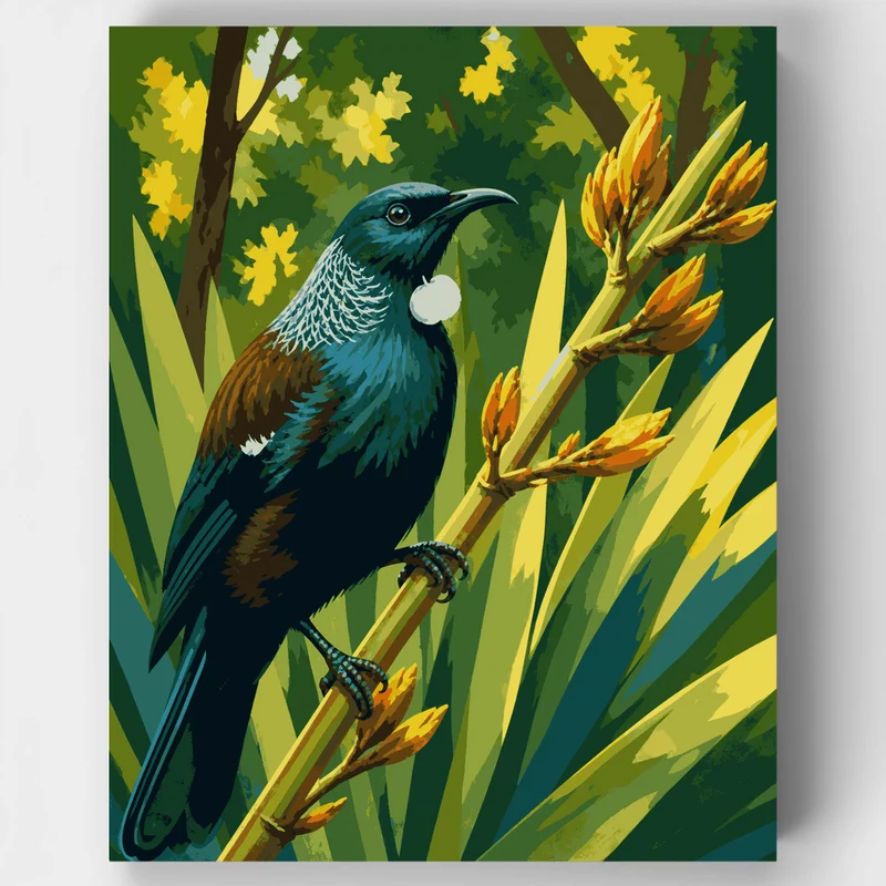 Tui on Flax - Paint by Numbers Kit