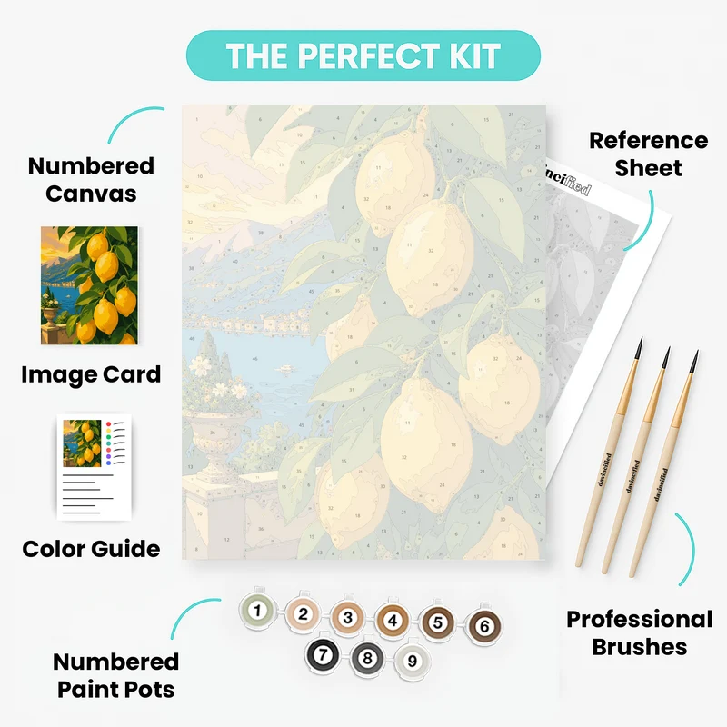 Sunlit Lemon Terrace - Paint by Numbers Kit