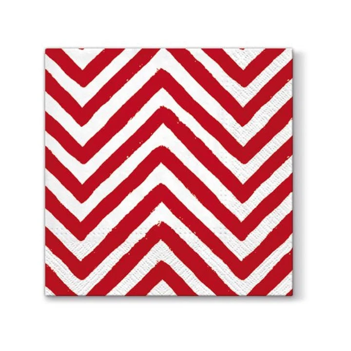 Red and White Decoupage Napkins 1 pc