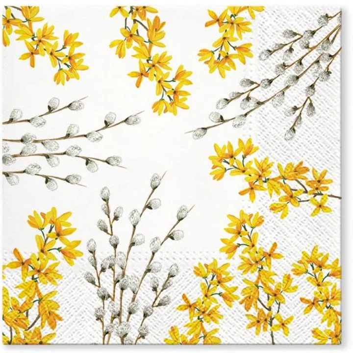 Decoupage Napkins Catkins and Forsythia - 1 pc