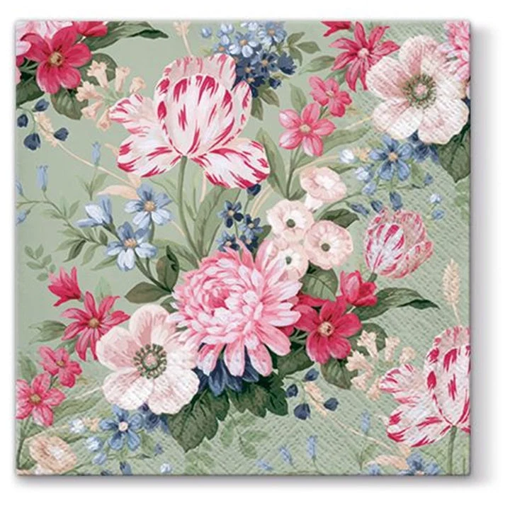 Decoupage Napkins Calm Flowers - 1 pc