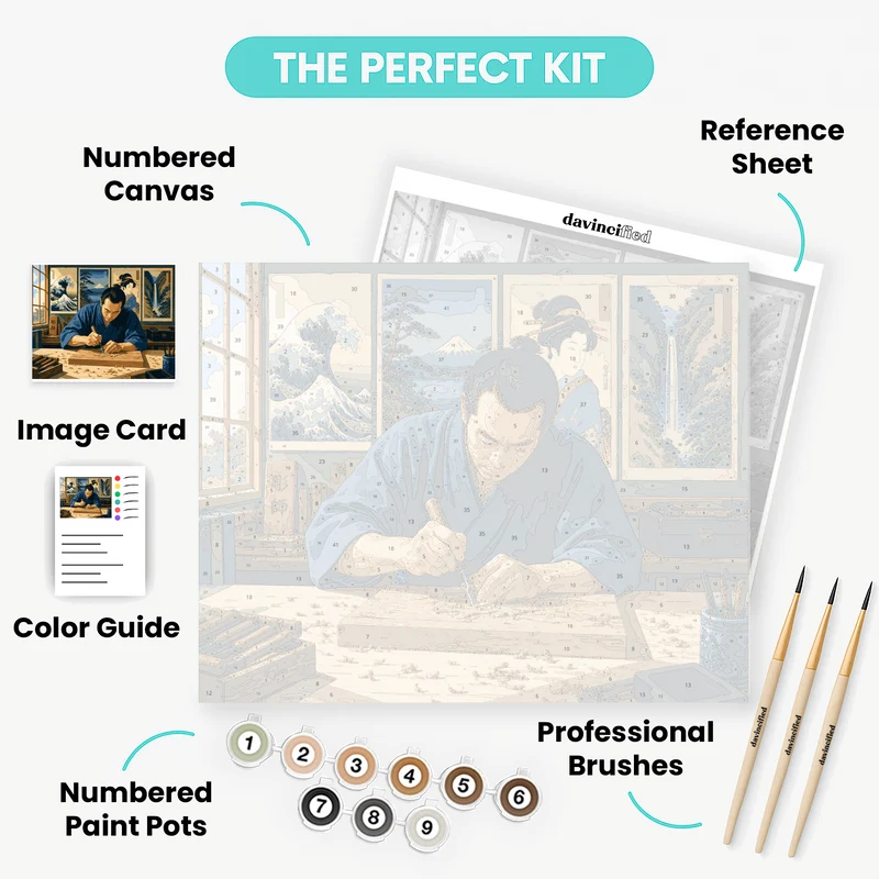 Woodblock Carver's Bench - Paint by Numbers Kit