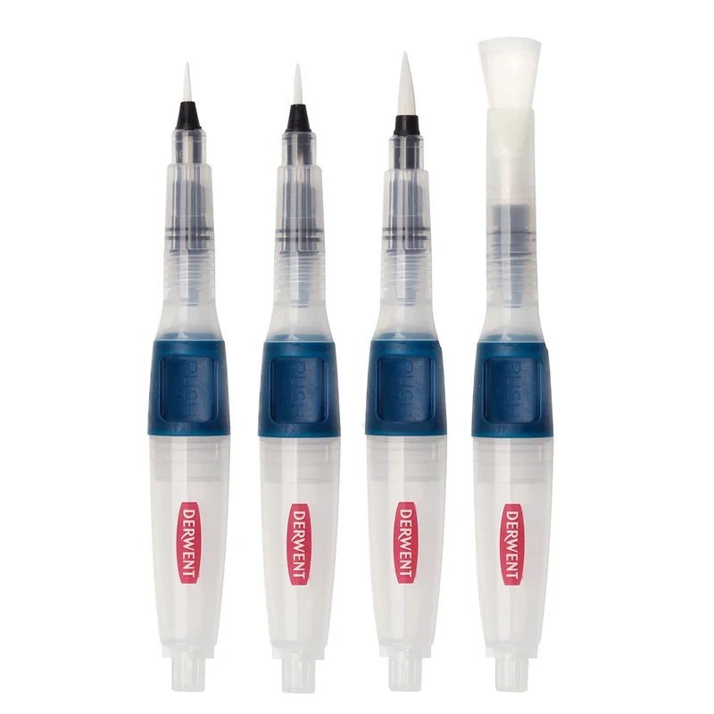 Derwent Push Button Waterbrush Assorted Set