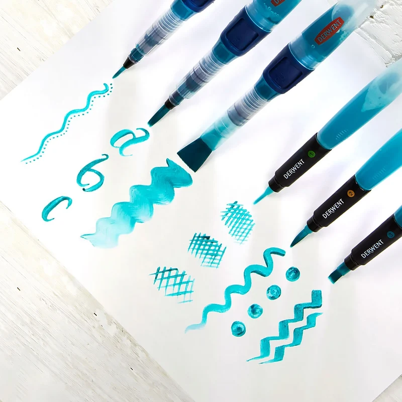 Derwent Push Button Waterbrush Assorted Set