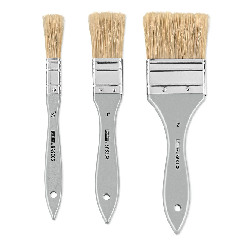 Liquitex Basics Flat Wash Brush Set - 3x Natural Bristle