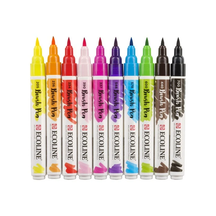 Ecoline Brush Pen Bright Watercolor Pens Set of 10