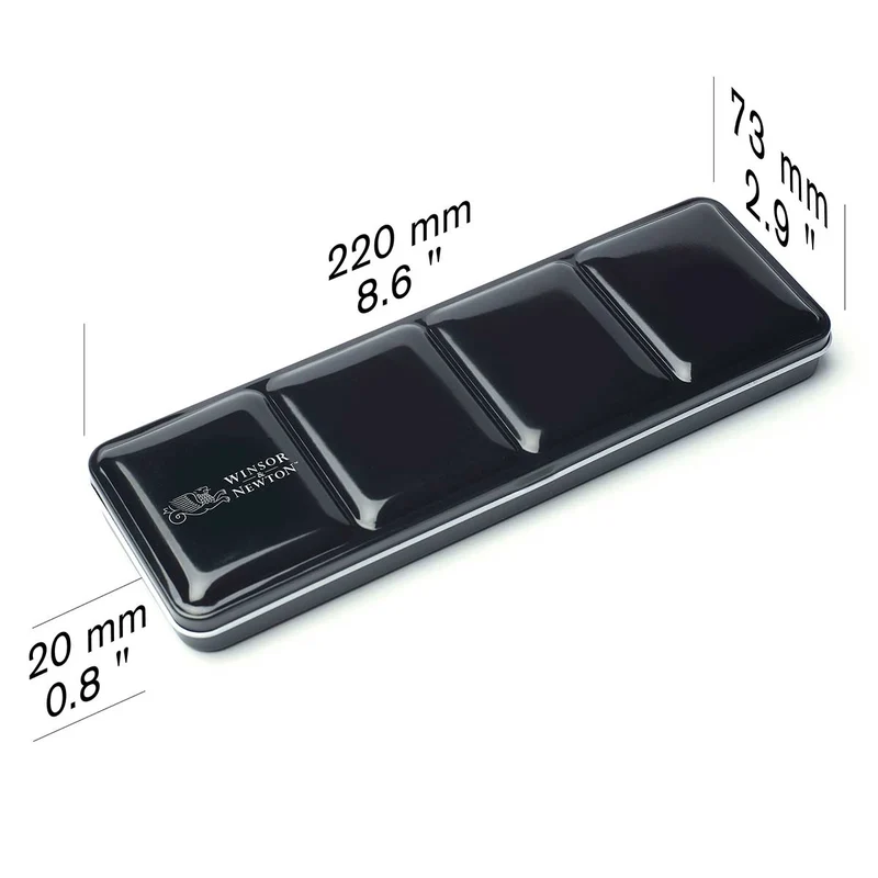 Winsor and Newton - Professional Artists' Watercolour Black Box - 12 x half pans