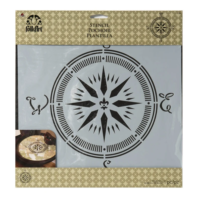 Folkart - Stencil 12 x 12" Compass