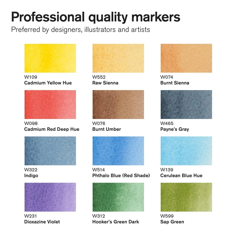 Winsor and Newton - Promarker Watercolour 12 Set Landscape Tones