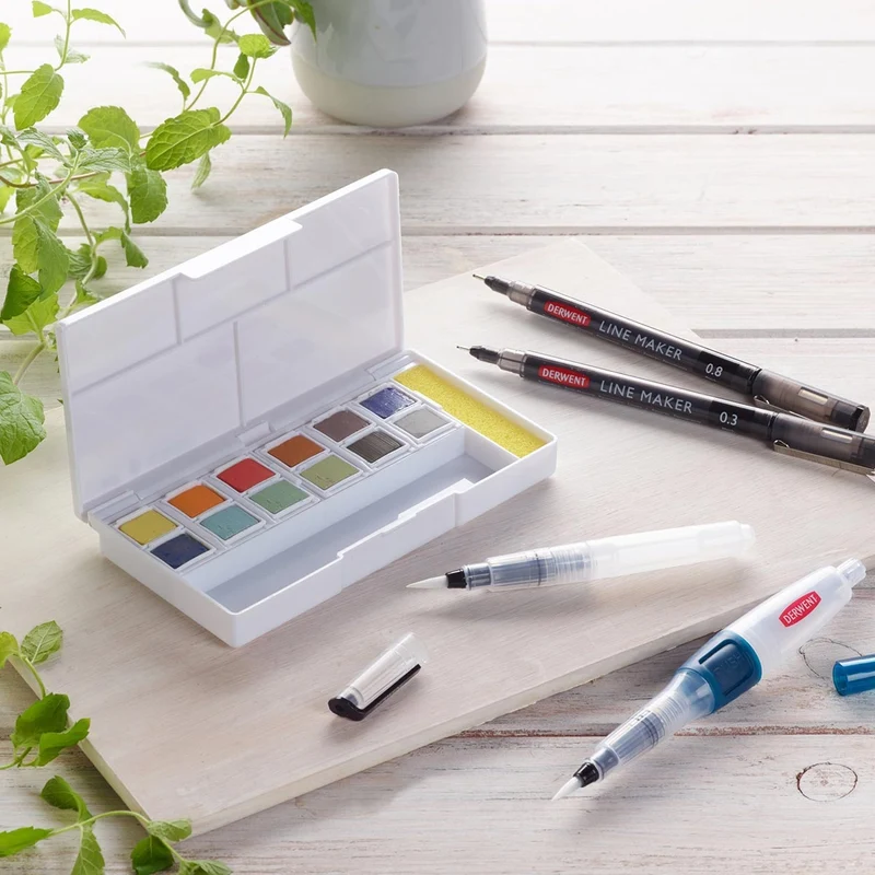 Derwent - Watercolour Line & Wash Paint Pan Set