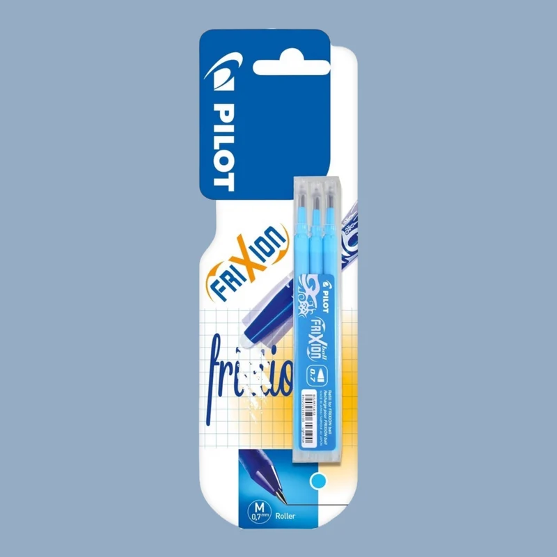 Pilot FriXion Refill – Set 3 Ersatzminen, Hellblau 0,7 mm