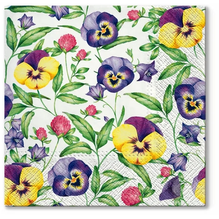 Decoupage Napkins Beautiful Pansies - 1 pc