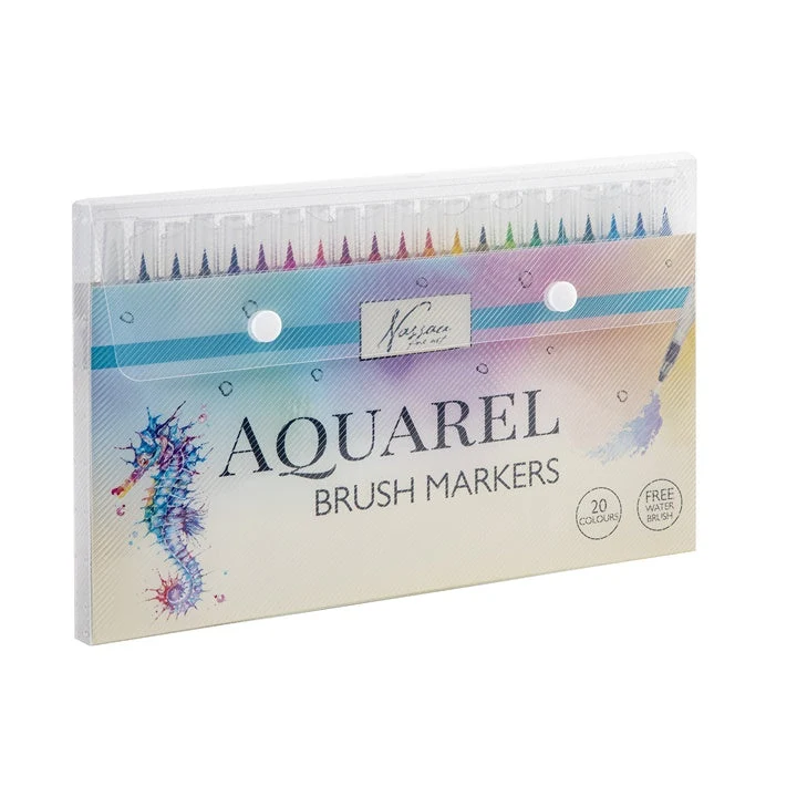 Watercolor Markers in Case - Set of 20 and Brush