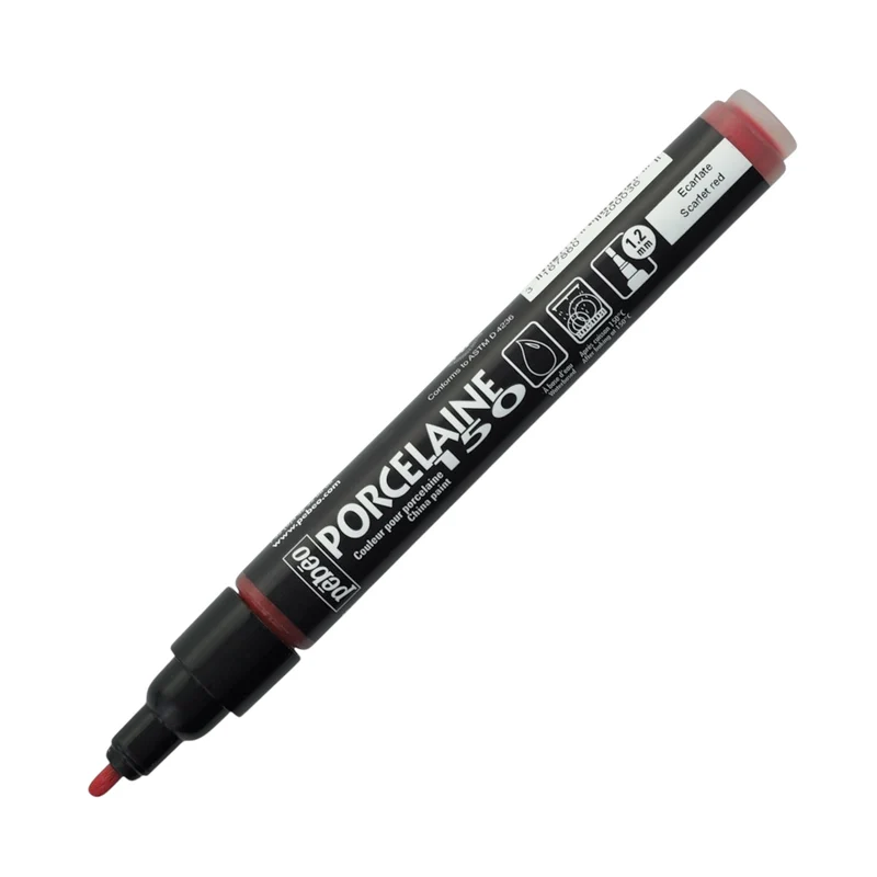 Pebeo Porcelaine 150 Paint Marker - Scarlet Red, Breit