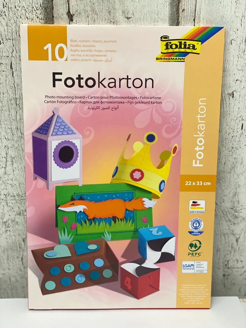 Fotokarton, Block mit 10 Blatt