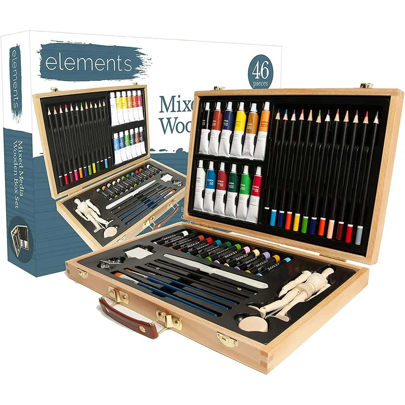 Elements Mixed Media Wooden Box Art Set