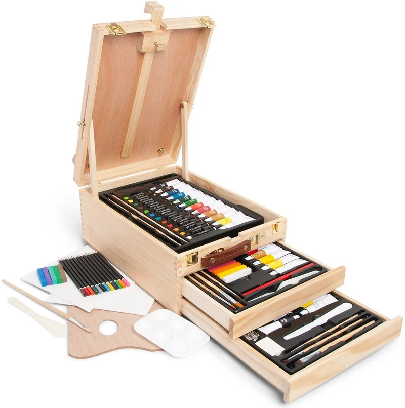 Elements 108 Piece Complete Mixed Media Easel Art Set