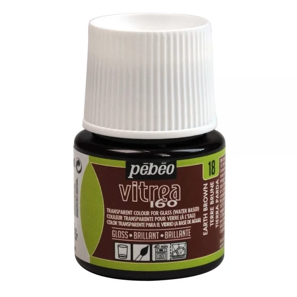 Pebeo - Vitrea 160 - Glass & Tile Paint - Gloss - Earth Brown - 45ml