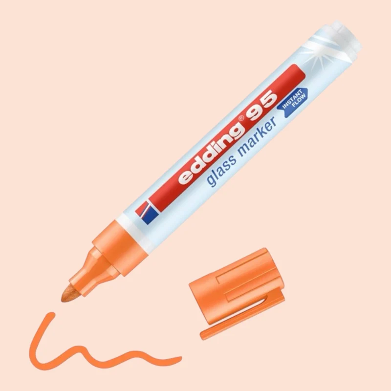 Edding 95 Glasmarker Gelb, Fluoreszierend, Rundspitze 1,5–3 mm