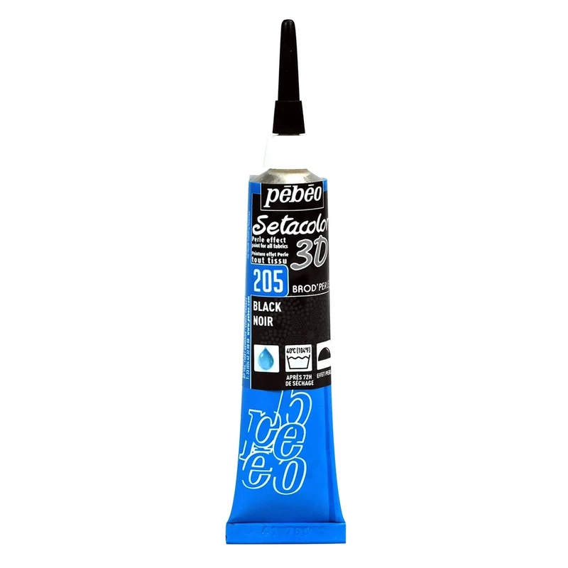 Pebeo - Setacolor Fabric & Textile 3D Brod'Perle Effect - Black 20ml