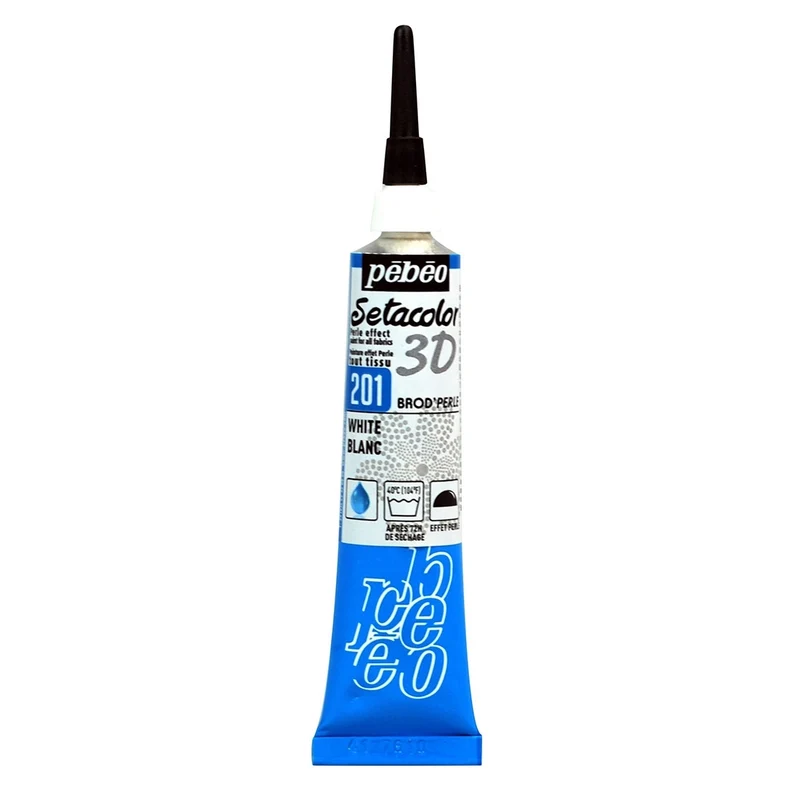 Pebeo - Setacolor Fabric & Textile 3D Brod'Perle Effect - White 20ml