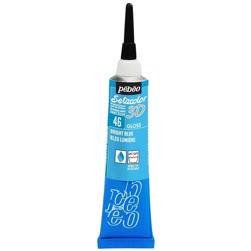 Pebeo - Setacolor Fabric & Textile 3D Gloss Effect - Bright Blue 20ml