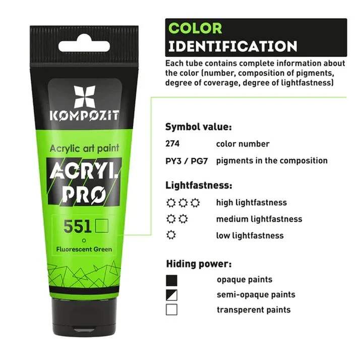 Kompozit ACRYL PRO ART Fluorescent Acrylic Paint 75 ml