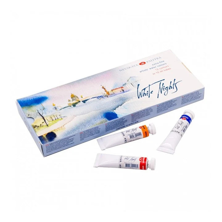 White Nights Watercolor Set in Tubes, 12 x 10 ml