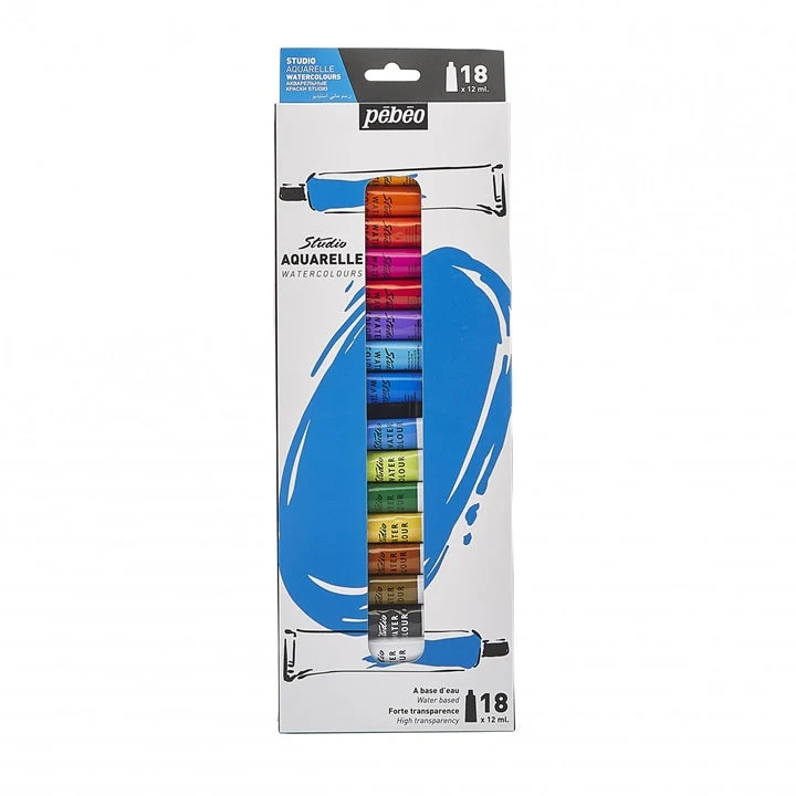 Pebeo Studio Watercolor Set, 18 x 12 ml