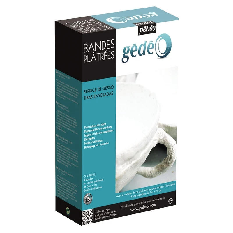 Pebeo - Gedeo - Moulding and Casting 4 Plaster Strips - 8 x 300cm