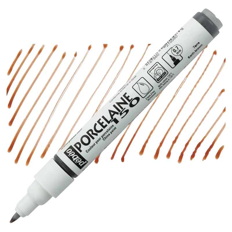 Pebeo Porcelaine 150 Paint Marker - Earth Brown, Feine Spitze