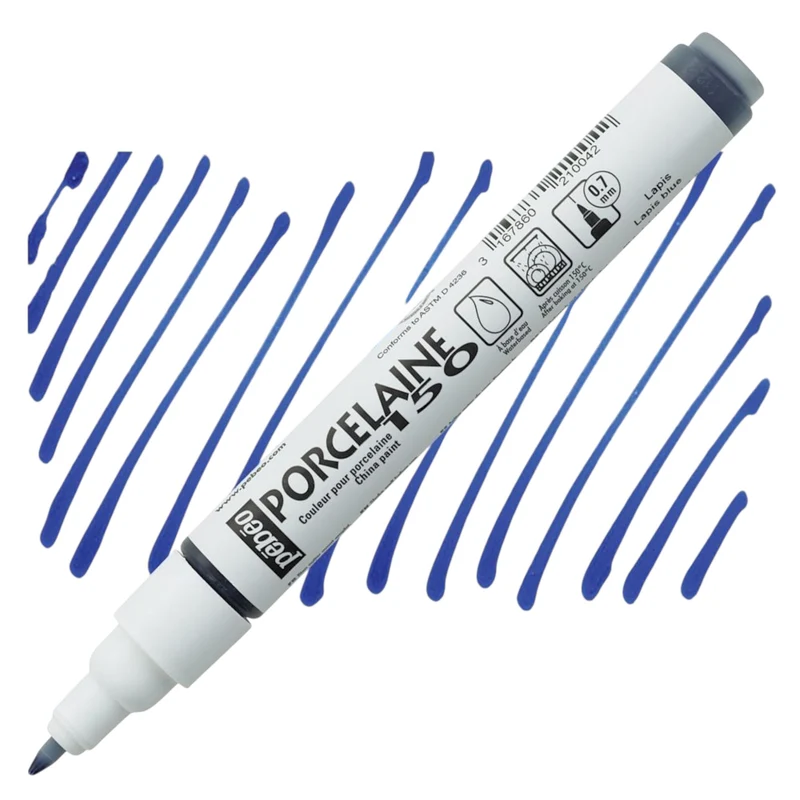 Pebeo Porcelaine 150 Paint Marker - Lapis Blue, Feine Spitze