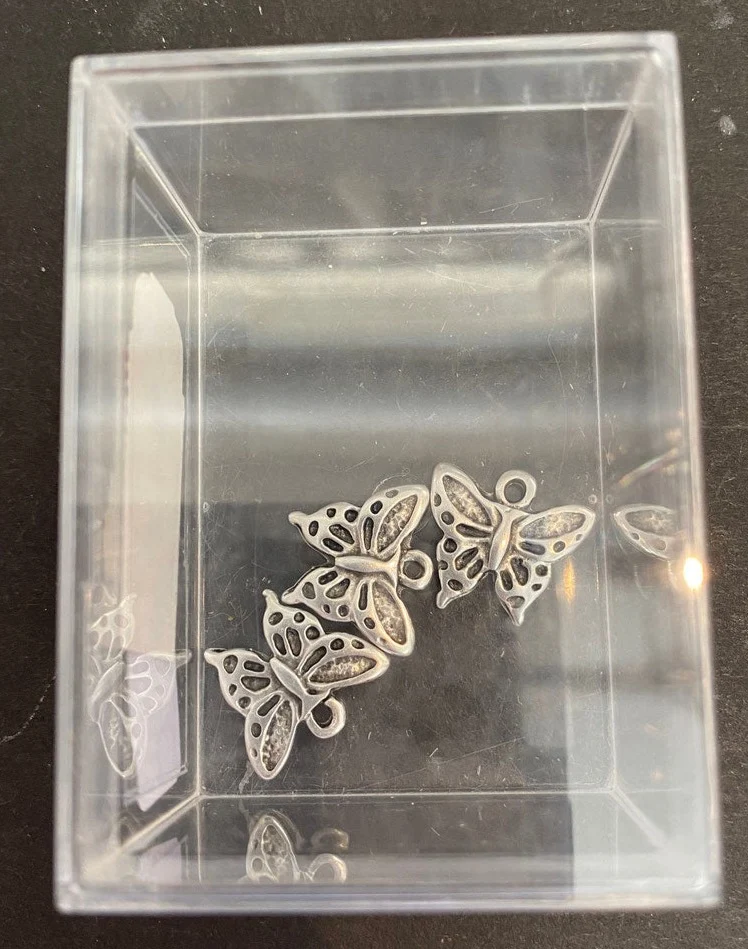 Schmetterling aus Metall silber