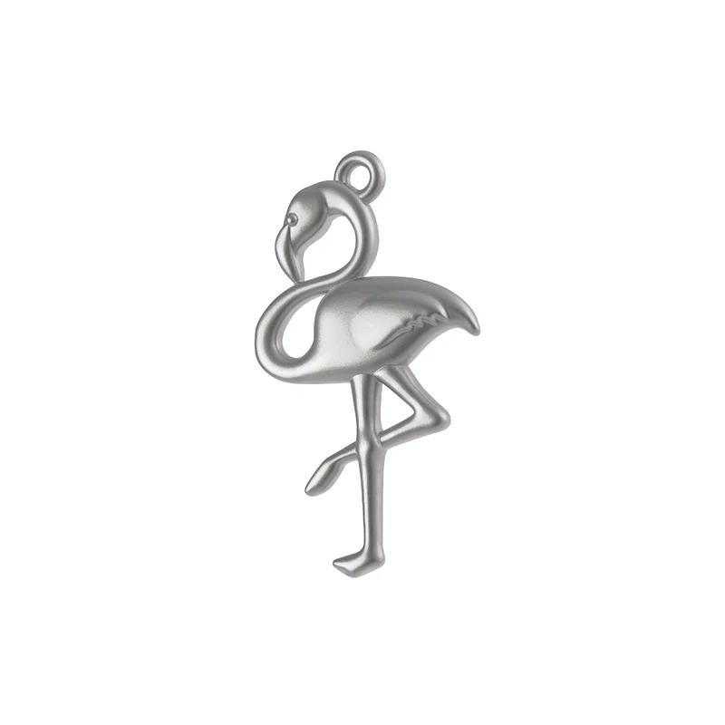 Flamingo aus Metall silber