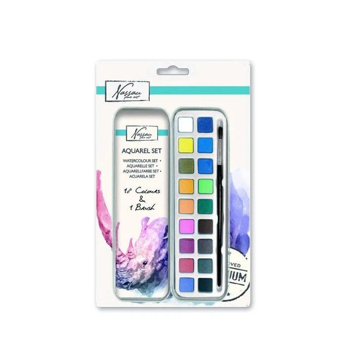 Nassau Fine Art Watercolor Set – 19-Piece