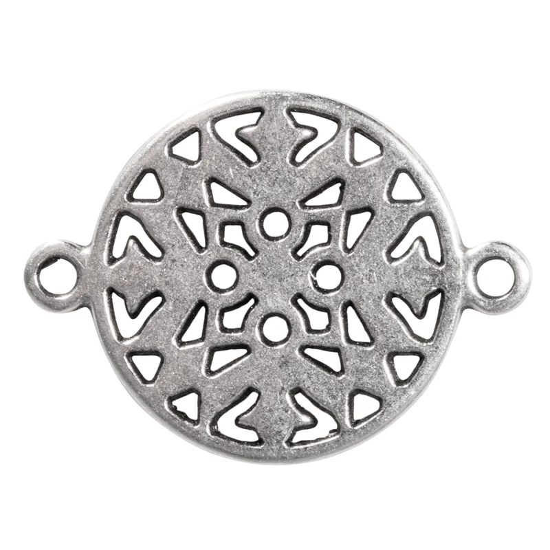 Zwischenteil Metall mit 2 Ösen Ornament rund