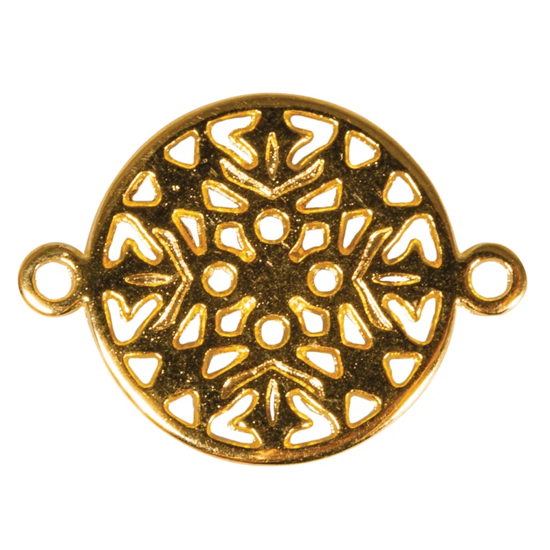 Zwischenteil Metall mit 2 Ösen Ornament rund