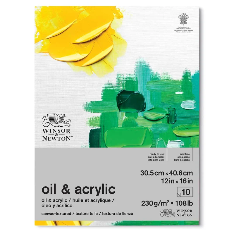 Winsor and Newton - Oil & Acrylic Pad - 16 x 12" 230gsm - 10 sheets