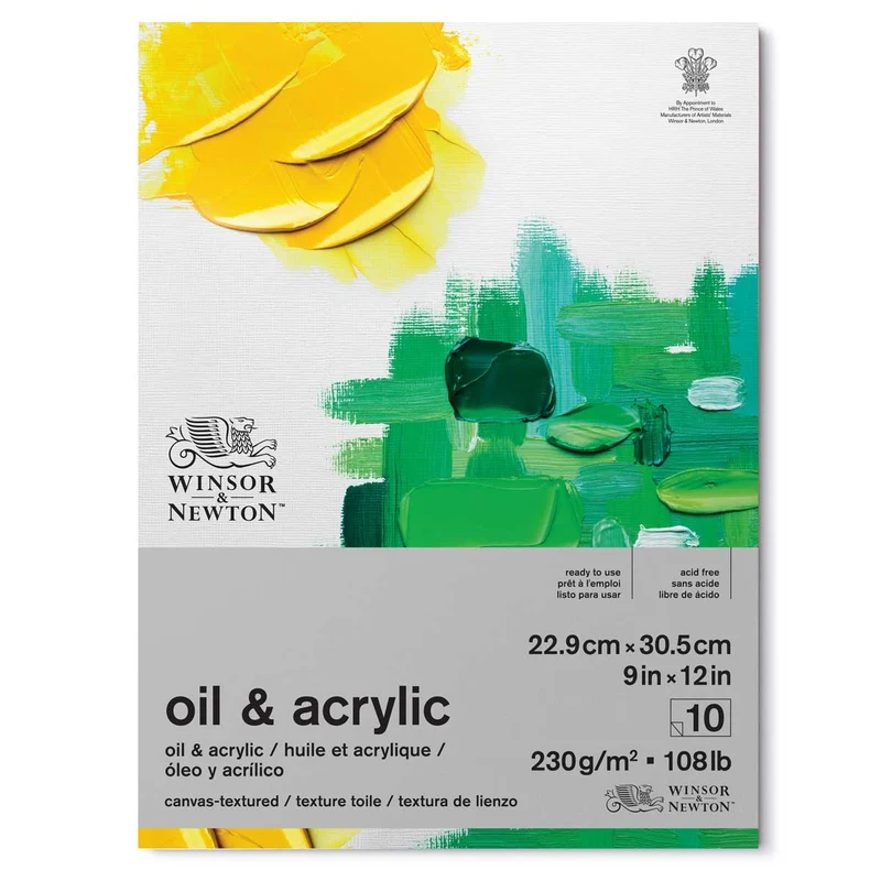 Winsor and Newton - Oil & Acrylic Pad - 12 x 9" 230gsm - 10 sheets