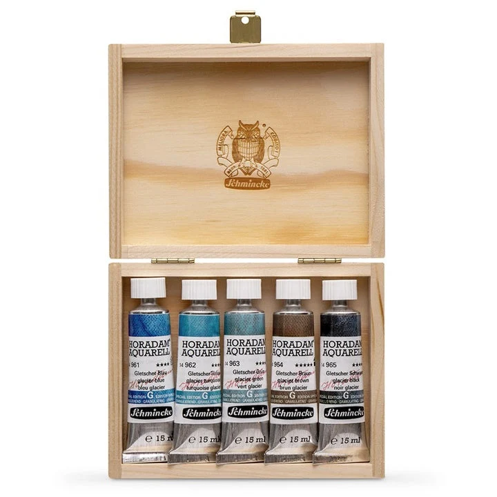 Schmincke Super Granulation Watercolor Paint Set in Tubes, 5 x 15 ml
