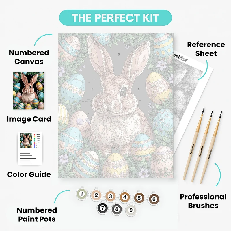 "Easter Bunny with Decorated Eggs" Paint by Numbers Kit #2