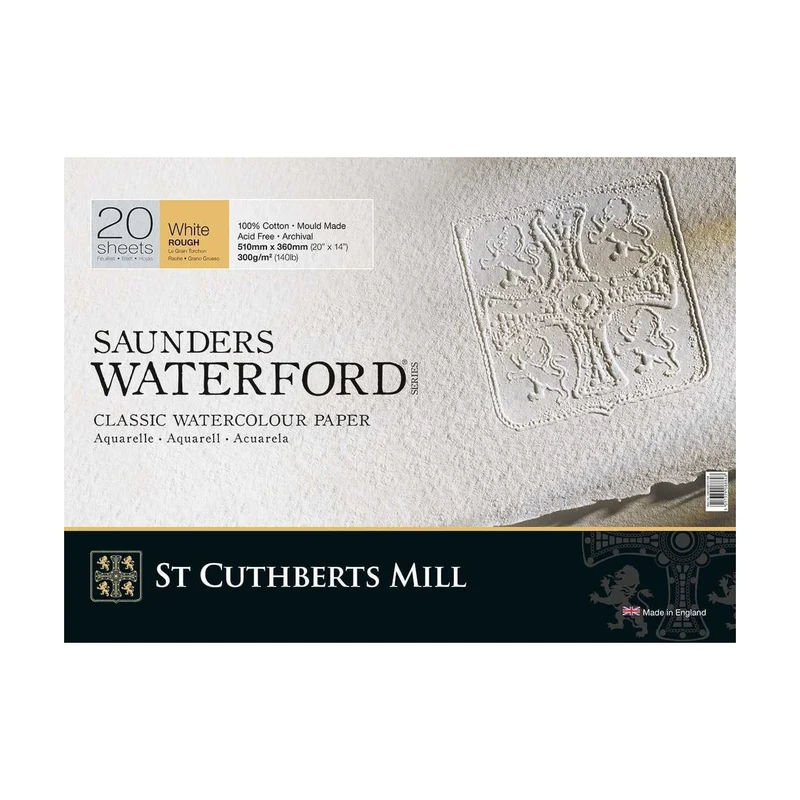 Μπλοκ ακουαρέλας St Cuthberts Mill Saunders Waterford Rough 300 g/m² 26 – 51 cm - 20 φύλλα