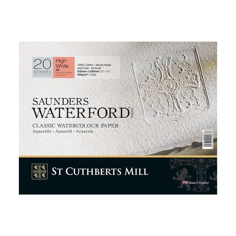 Akvarelni blok St Cuthberts Mill Saunders Waterford HP 300 g/m² 31 × 41 cm – 20 listov