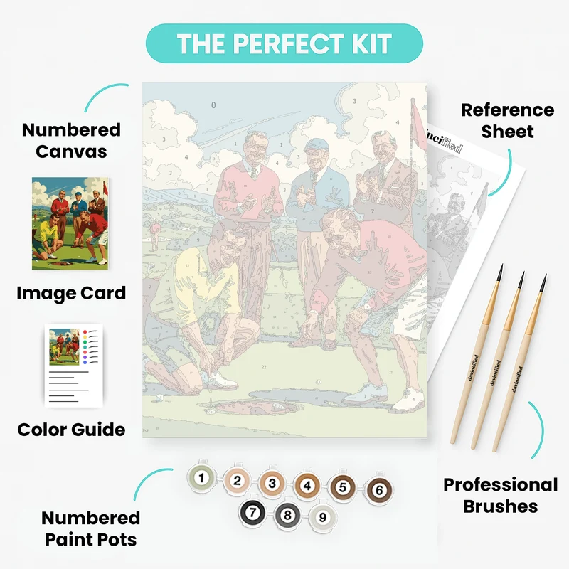 Vintage Golf Scene - Paint by Numbers Kit