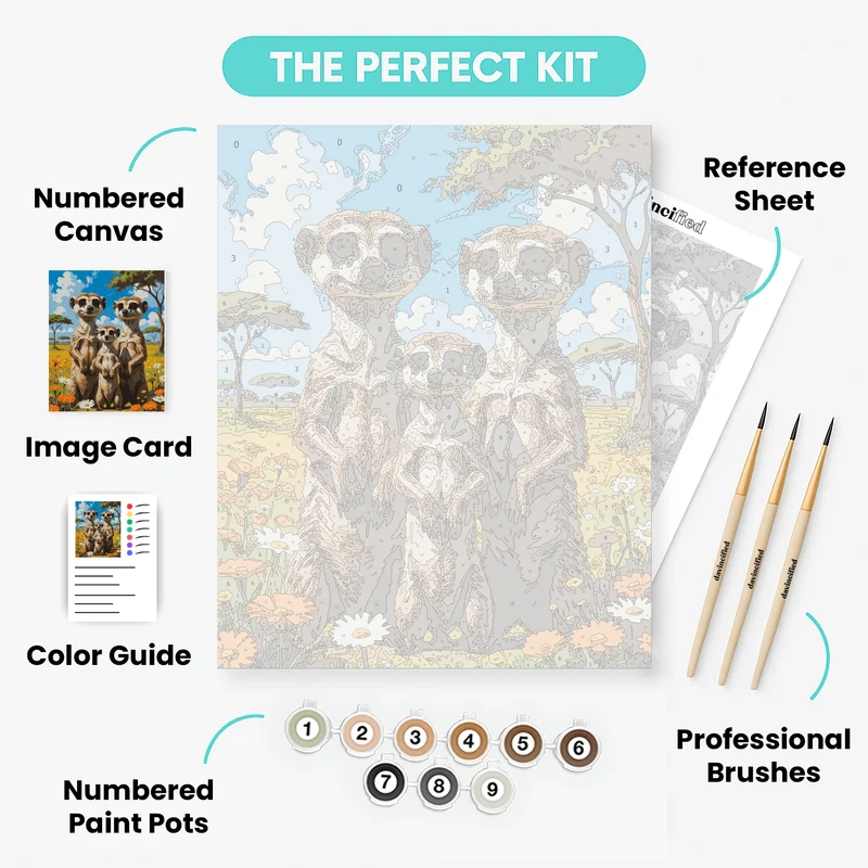 Meerkat Family - Paint by Numbers Kit